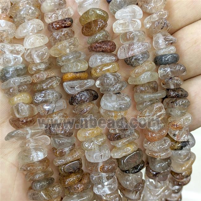 Natural Rutilated Quartz Chips Beads Freeform Mixed