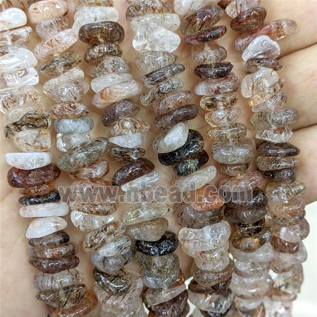 Natural Rutilated Quartz Beads Chips Mixed Freeform