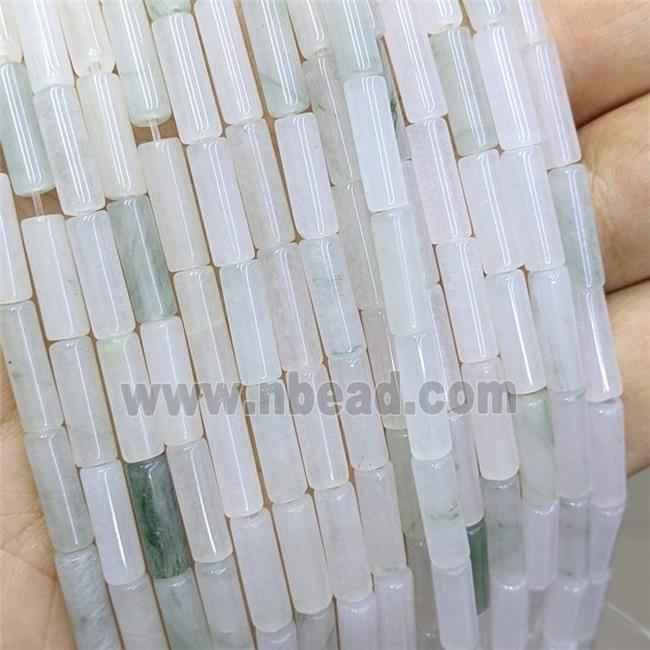 White Jadeite Tube Beads