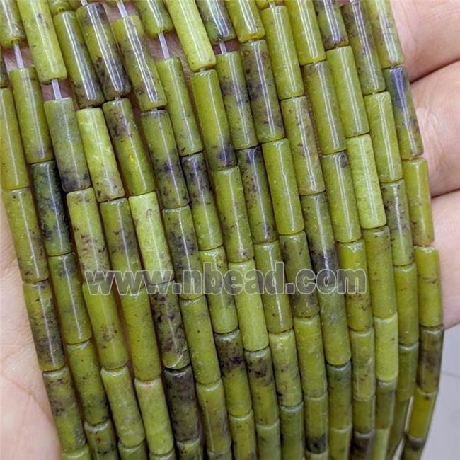 Chinese Taiwan Jadeite Tube Beads Green