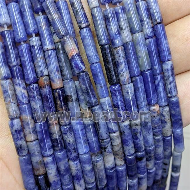 Natural Blue Sodalite Tube Beads