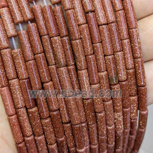 Golden Sandstone Tube Beads