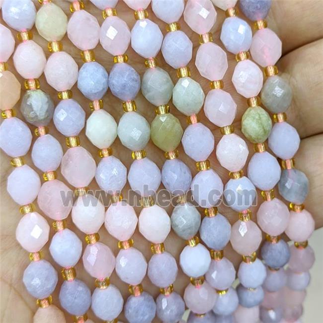 Natural Morganite Beads Multicolor Faceted Rice