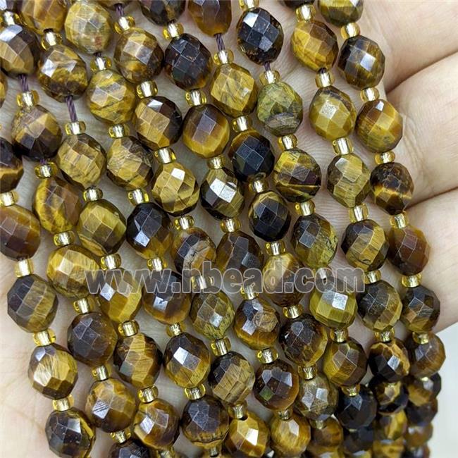 Natural Tiger Eye Stone Beads Faceted Rice