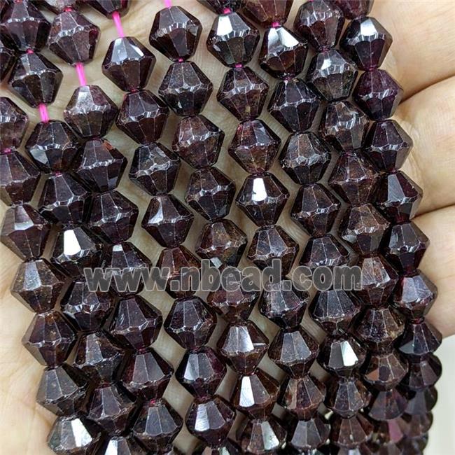 Natural Garnet Beads Darkred Bicone