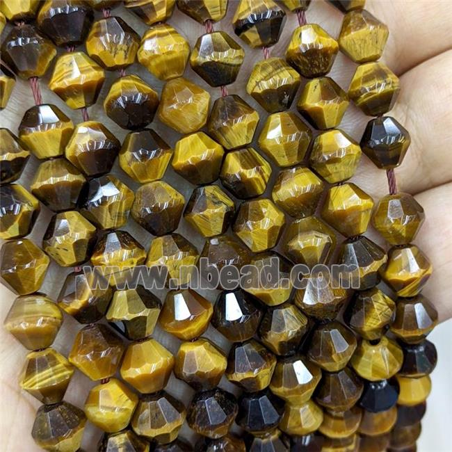 Natural Tiger Eye Stone Bicone Beads