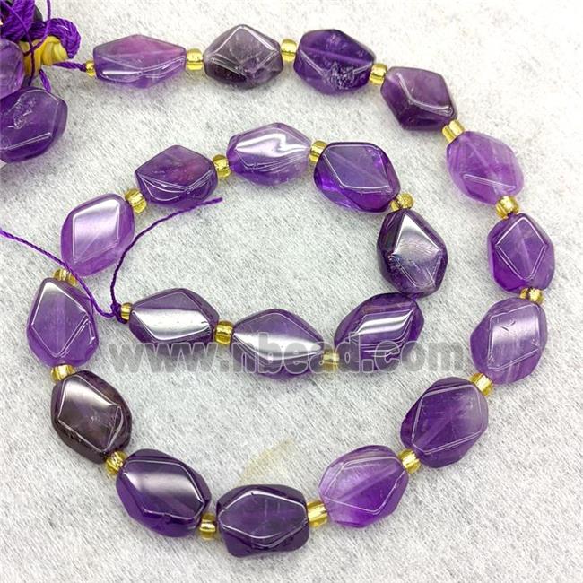 Natural Amethyst Beads Purple Faceted Oval