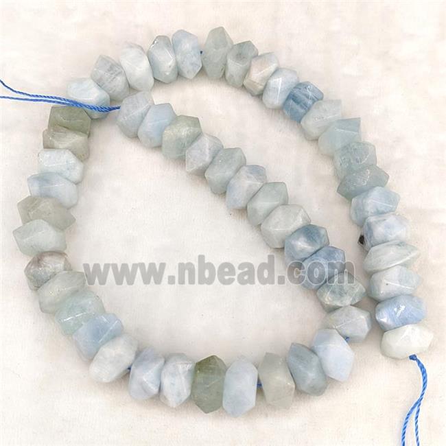 Natural Aquamarine Beads Blue Faceted Square