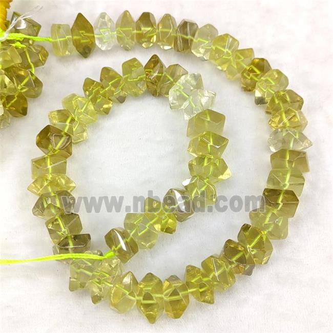 Natural Lemon Quartz Beads Faceted Square