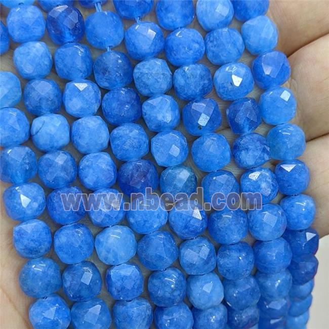 Blue Jade Beads Dye Faceted Cube