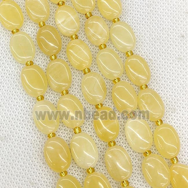 Natural Honey Jade Oval Beads Yellow