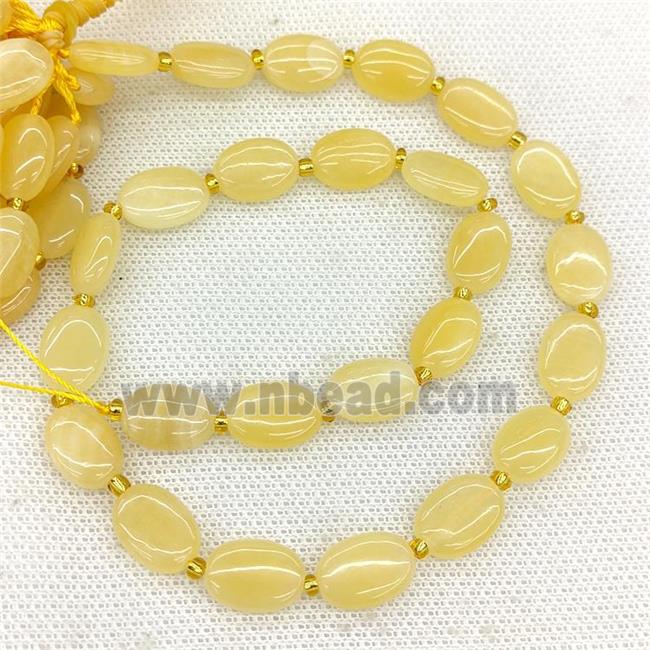 Natural Honey Jade Oval Beads Yellow