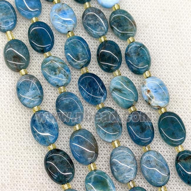 Natural Blue Apatite Oval Beads