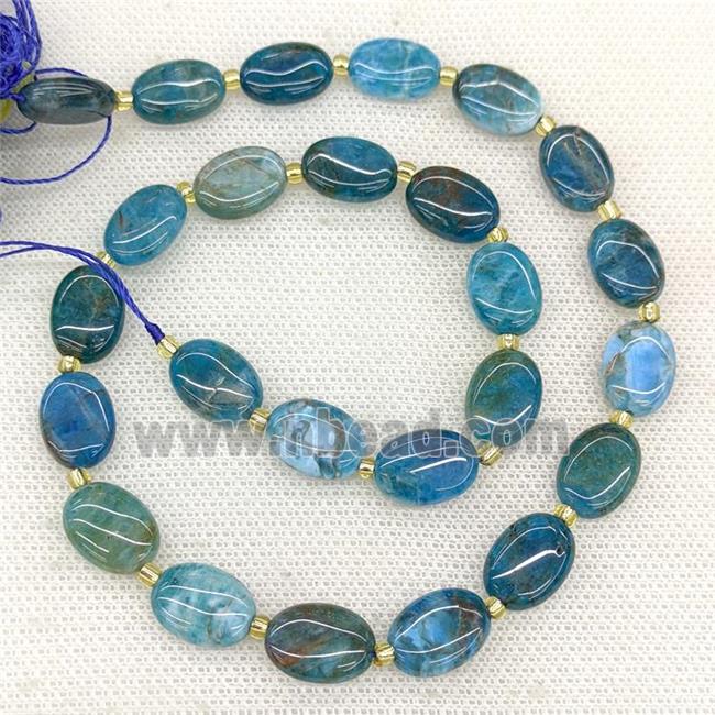 Natural Blue Apatite Oval Beads