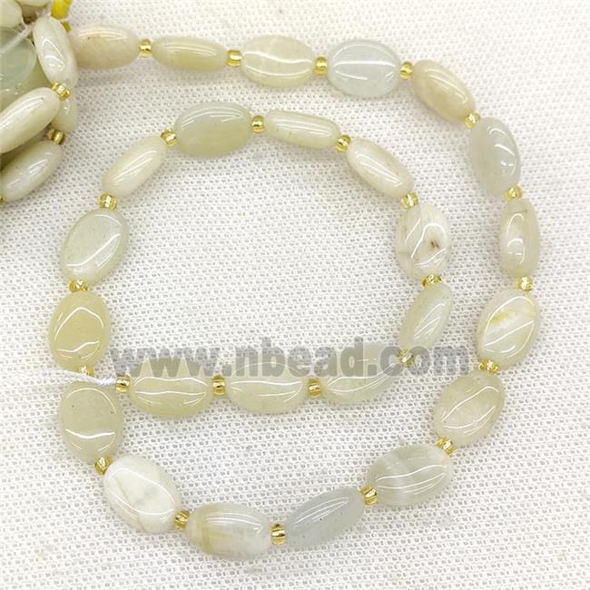 Natural White Moonstone Oval Beads