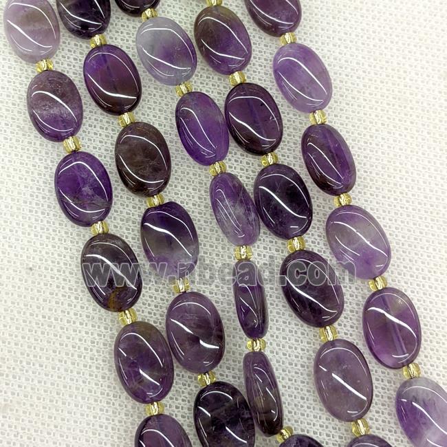 Natural Amethyst Oval Beads Purple