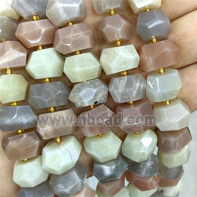 Natural Moonstone Beads Multicolor Faceted Rondelle