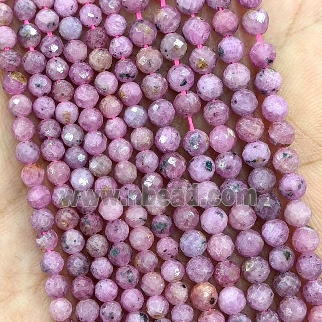 Natural Ruby Beads Faceted Round