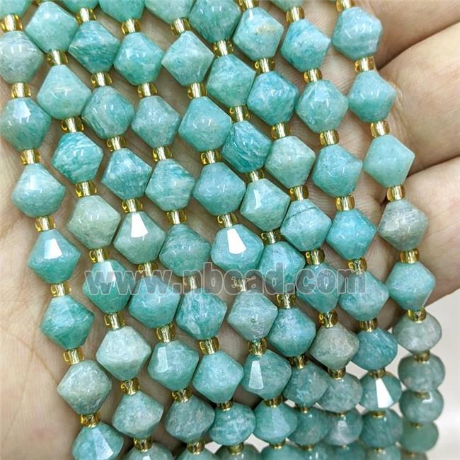 Natural Green Amazonite Bicone Beads