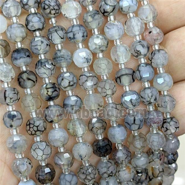 Natural Veins Agate Beads Faceted Rondelle