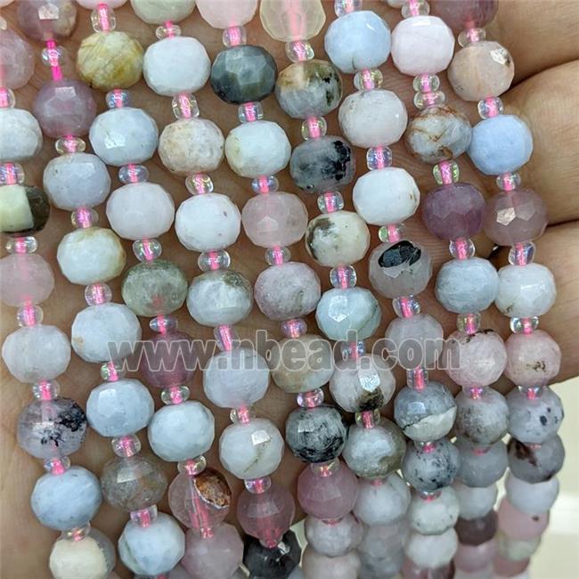 Natural Morganite Beads Multicolor Faceted Rondelle