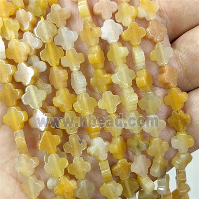 Natural Yellow Aventurine Clover Beads