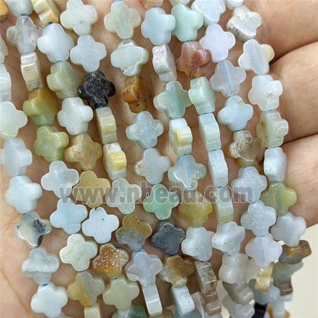 Natural Chinese Amazonite Clover Beads