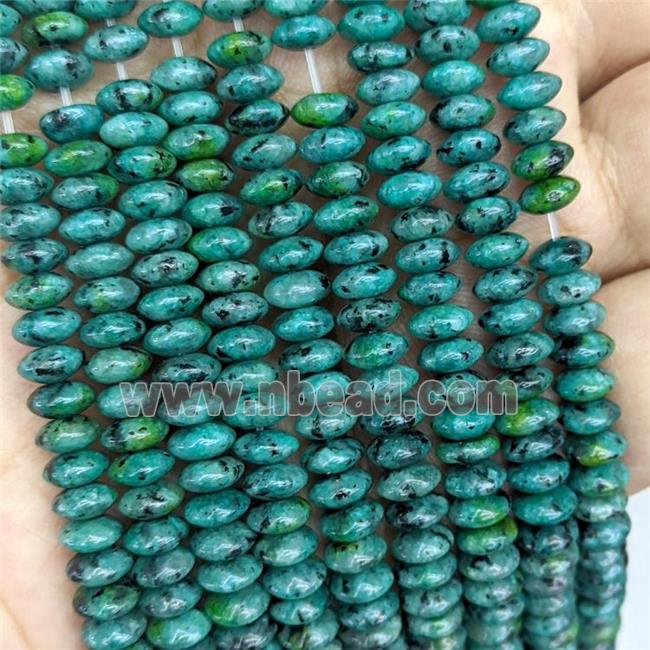 Natural African Turquoise Beads Smooth Rondelle Green Dye