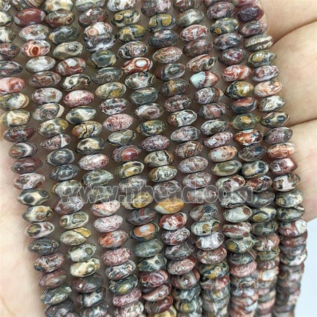 Natural LeopardSkin Jasper Beads Smooth Rondelle Multicolor