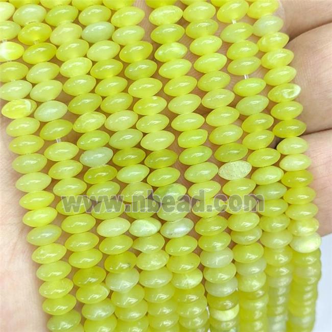 Natural Lemon Jade Beads Smooth Rondelle Olive