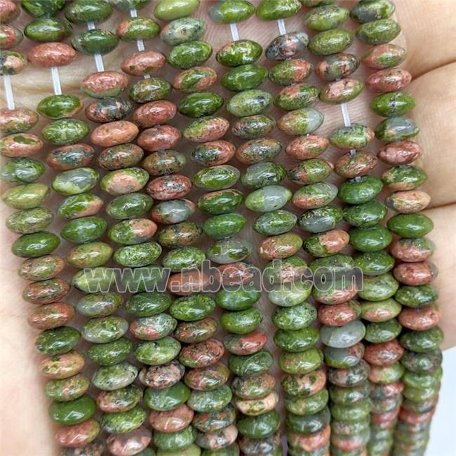 Natural Unakite Beads Smooth Rondelle