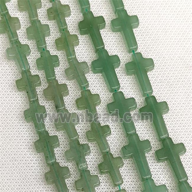 Natural Green Aventurine Cross Beads