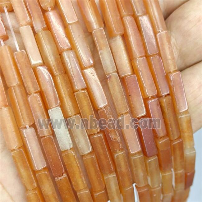 Natural Red Aventurine Cuboid Beads