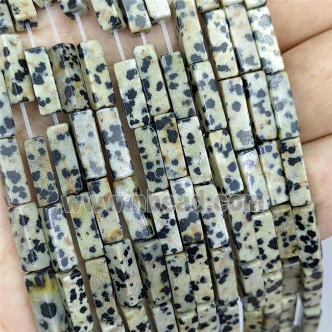 Natural Black Dalmatian Jasper Beads Cuboid