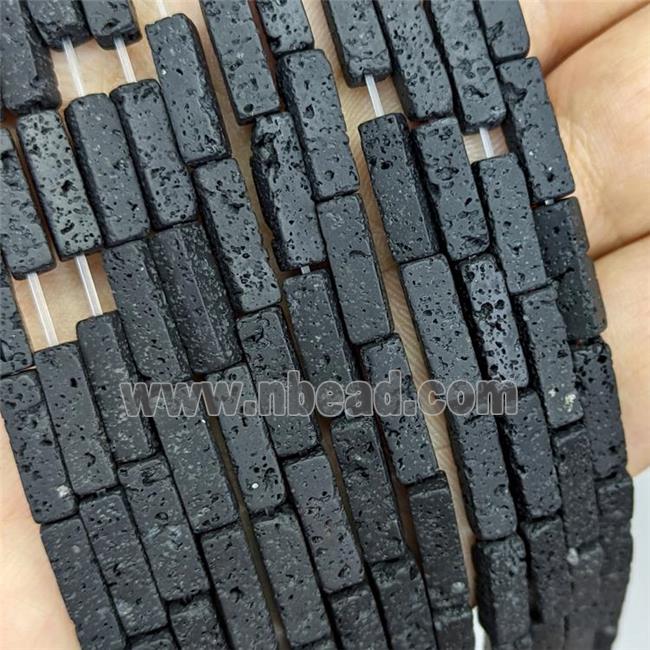 Natural Black Lava Beads Cuboid