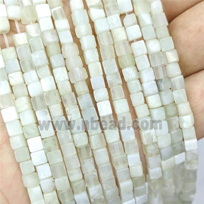 Natural New Mountain Jade Cube Beads