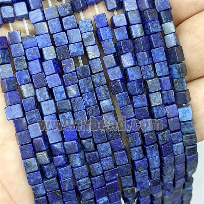 Natural Lapis Lazuli Cube Beads Blue Dye