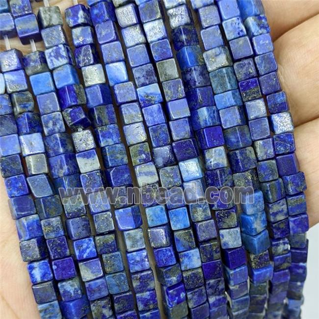 Natural Lapis Lazuli Cube Beads