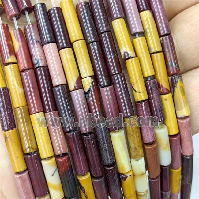 Natural Mookaite Tube Beads Multicolor