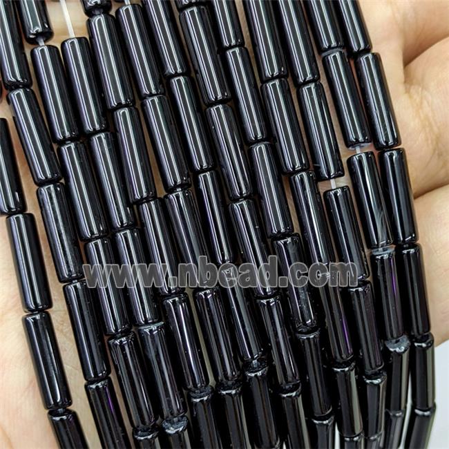 Black Onyx Agate Tube Beads Column