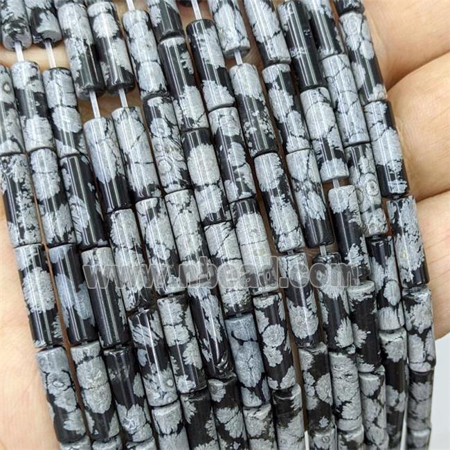 Natural Snowflake Jasper Tube Beads