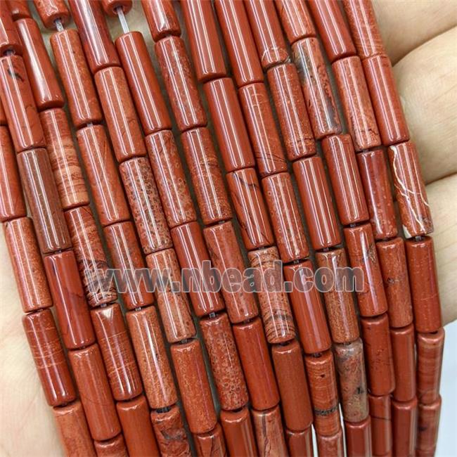 Natural Red Jasper Tube Beads