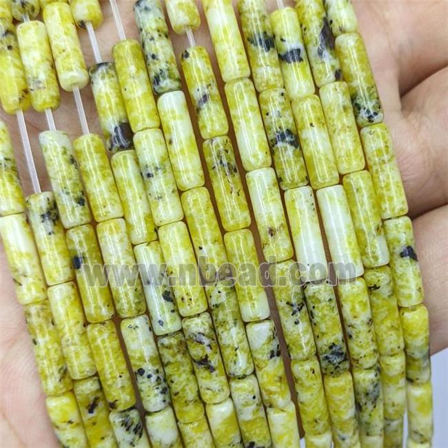 Yellow Turquoise Tube Beads