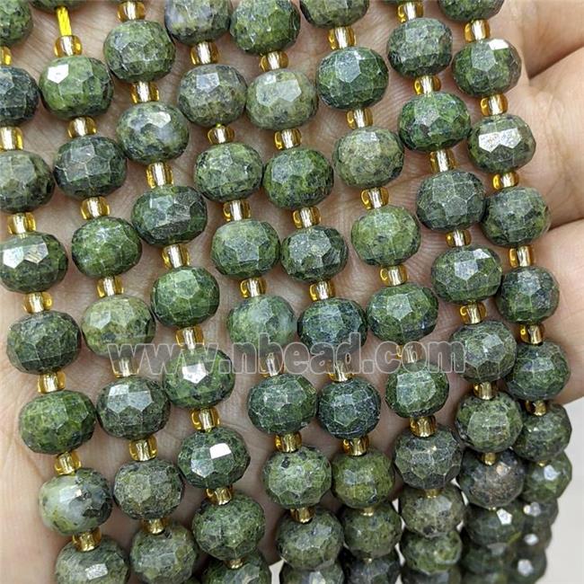 Natural Green Epidote Beads Faceted Rondelle