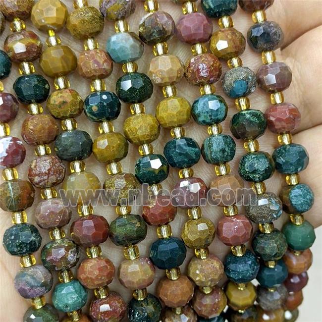 Natural Ocean Agate Beads Faceted Rondelle Multicolor