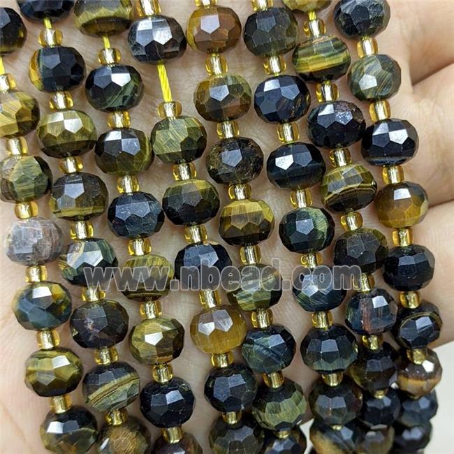 Natural Tiger Eye Stone Beads Faceted Rondelle