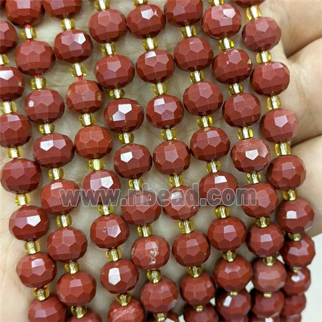 Natural Red Jasper Beads Faceted Rondelle