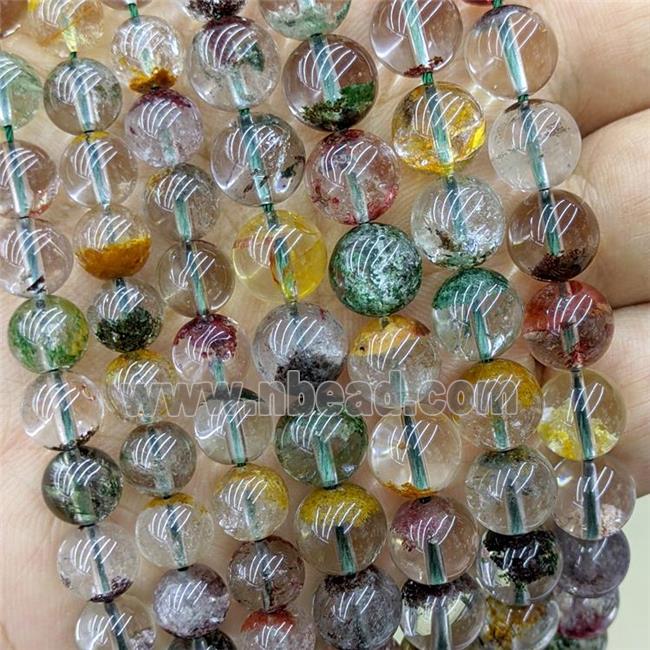 Natural Chlorite Quartz Beads Smooth Round Multicolor