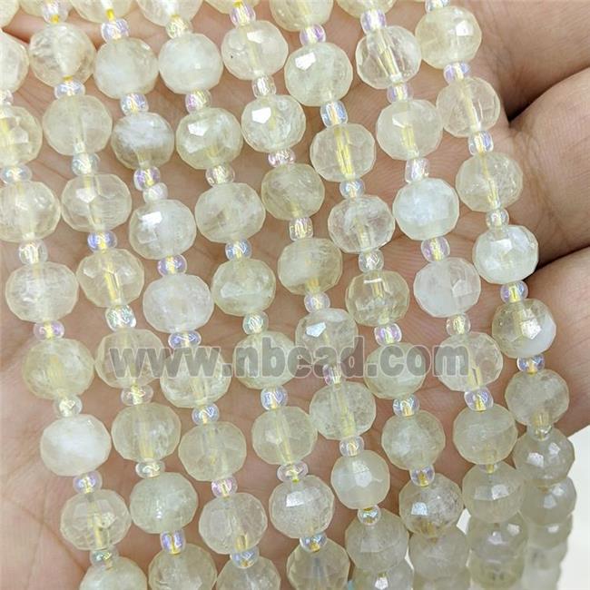 Natural Lemon Quartz Beads Faceted Rondelle