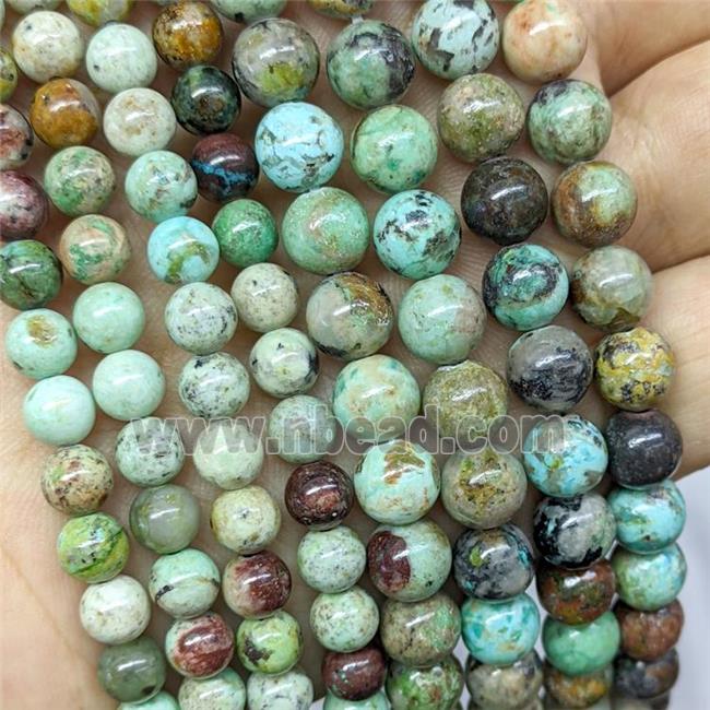 Natural Chinese Turquoise Beads Green Smooth Round